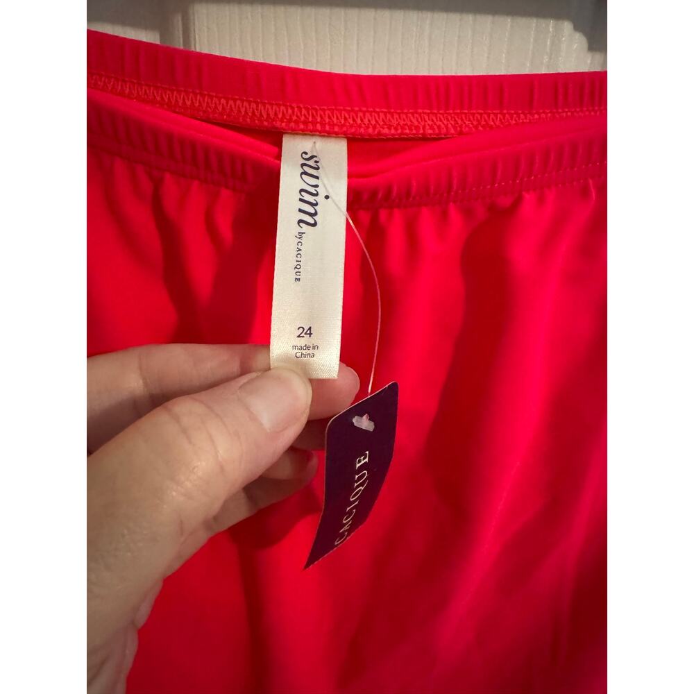 Cacique New Swim Skirt Built in Brief Full Coverage Hot Pink Plus Size 24 - Picture 3 of 8